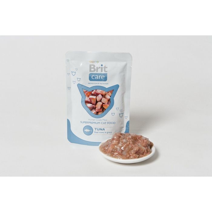 Влажный корм Brit Care для кошек, тунец, пауч 80 г
