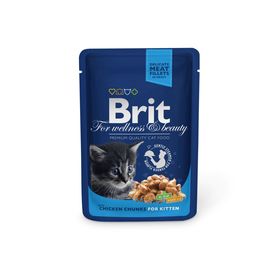 

Влажный корм Brit Premium для котят, курица, пауч, 100 г