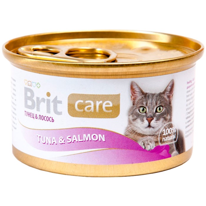 

Консервы Brit Care для кошек, тунец и лосось, 80 г.