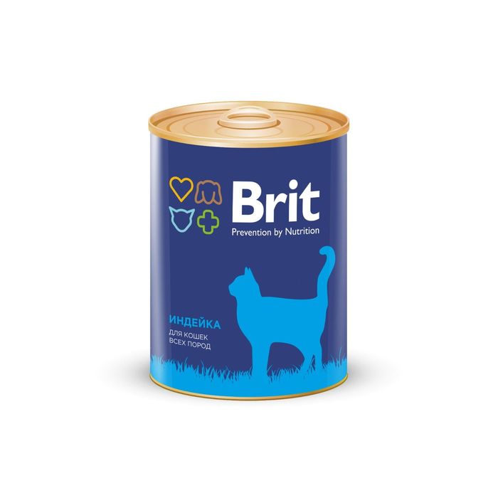 Влажный корм Brit Premium для кошек, индейка, 340 г