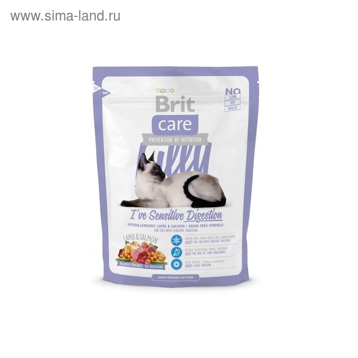 Сухой корм Brit Care Cat Lilly Sensitive Digestion для кошек с чувствительным пищеварением, 400 г