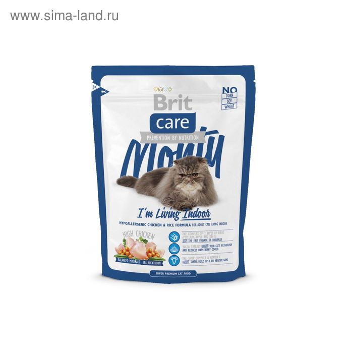 

Сухой корм Brit Care Cat Monty Indoor для домашних кошек, 2 кг