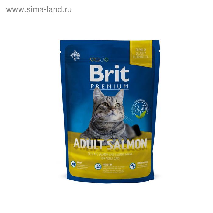 

Сухой корм Brit Premium Сat adult salmon для кошек, лосось, 800 г