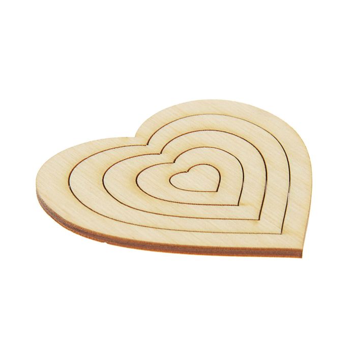 Набор заготовок из 5 сердец 7х7 см