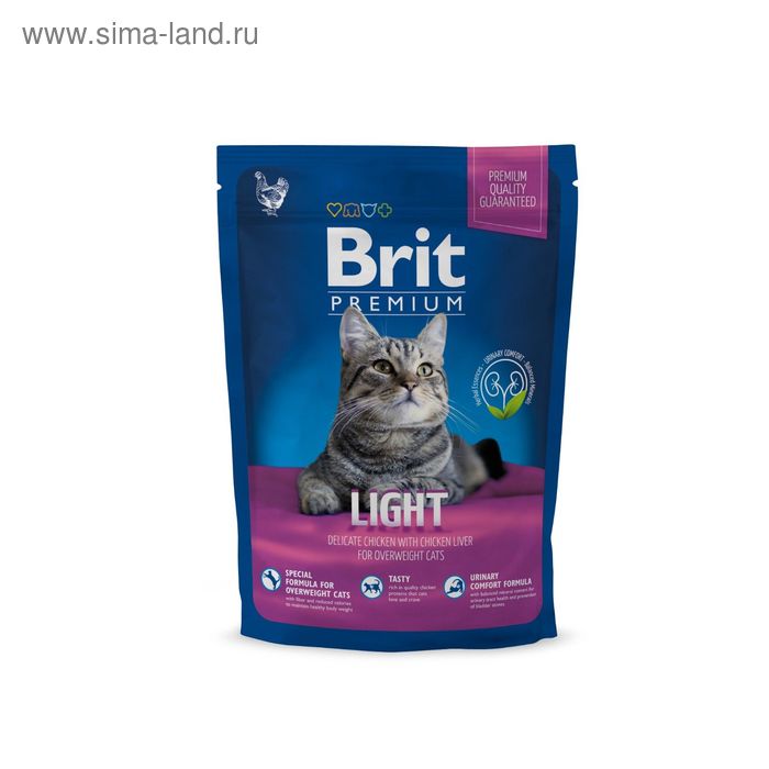 Сухой корм Brit Premium Сat Light для кошек склонных к полноте, 1.5 кг