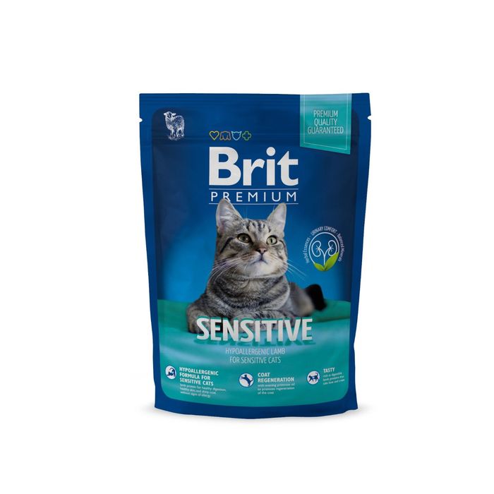 Сухой корм Brit Premium Сat Sensitive для кошек с чувствительным пищеварением, ягненок, 1.5 кг 212