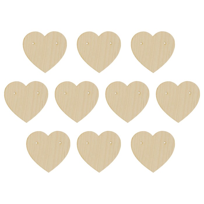Заготовка для творчества гирлянда "Сердца" 7см, набор 10шт