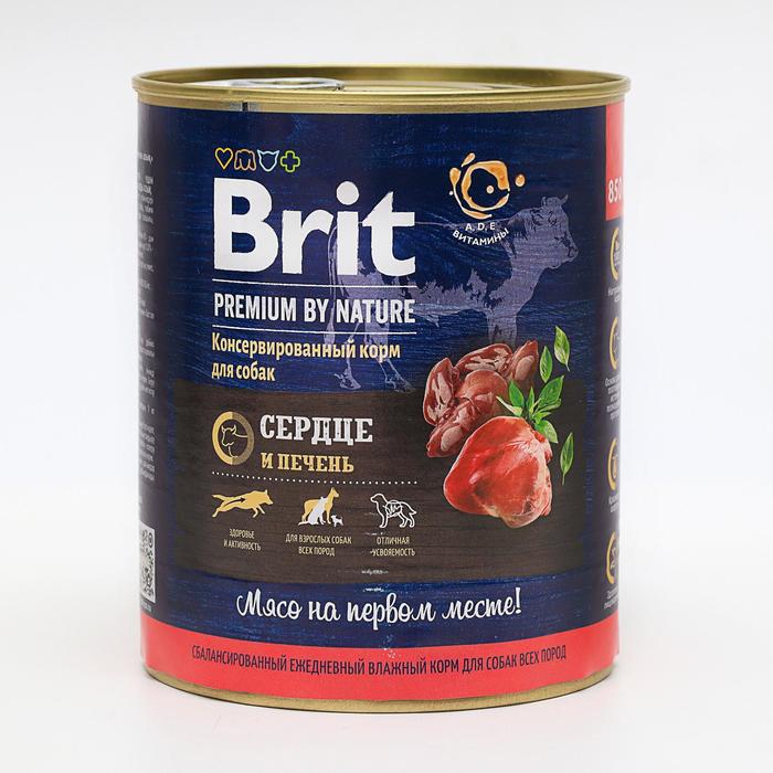 Консервы Brit heart & liver для собак, сердце и печень, 850 г