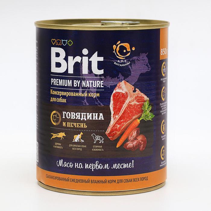 

Влажный корм Brit red meat liver для собак, говядина и печень, ж/б, 850 г