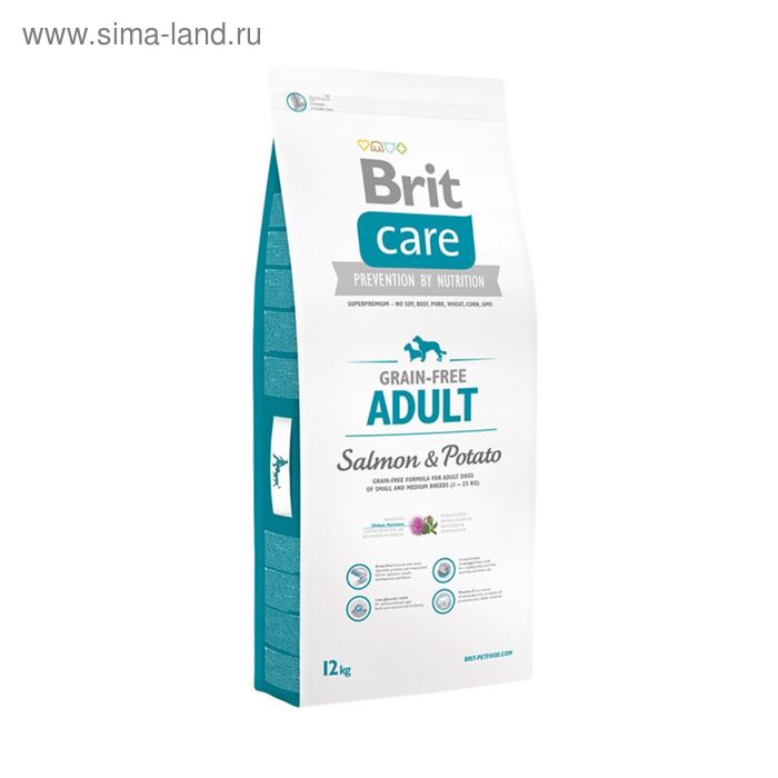 

Сухой корм Brit Care Dog salmon для мелких и средних собак, лосось, 12 кг.