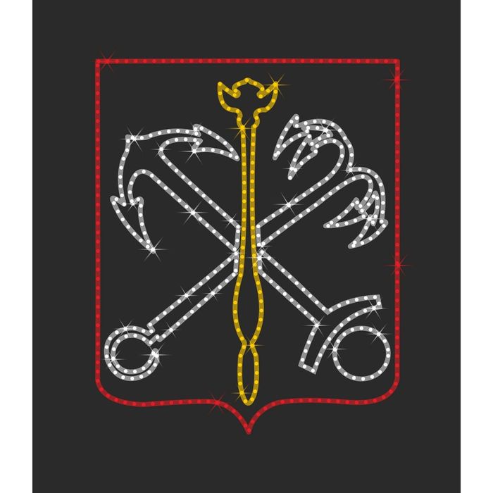 Светодиодное панно "ГЕРБ Санкт-Петербурга", 0.7 х 0.57 м, 30 Вт, IP44