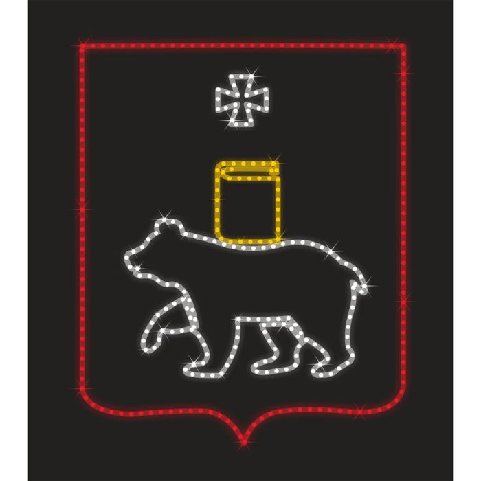 Светодиодное панно "ГЕРБ города Пермь", 0.7 х 0.57 м, 20 Вт, IP44