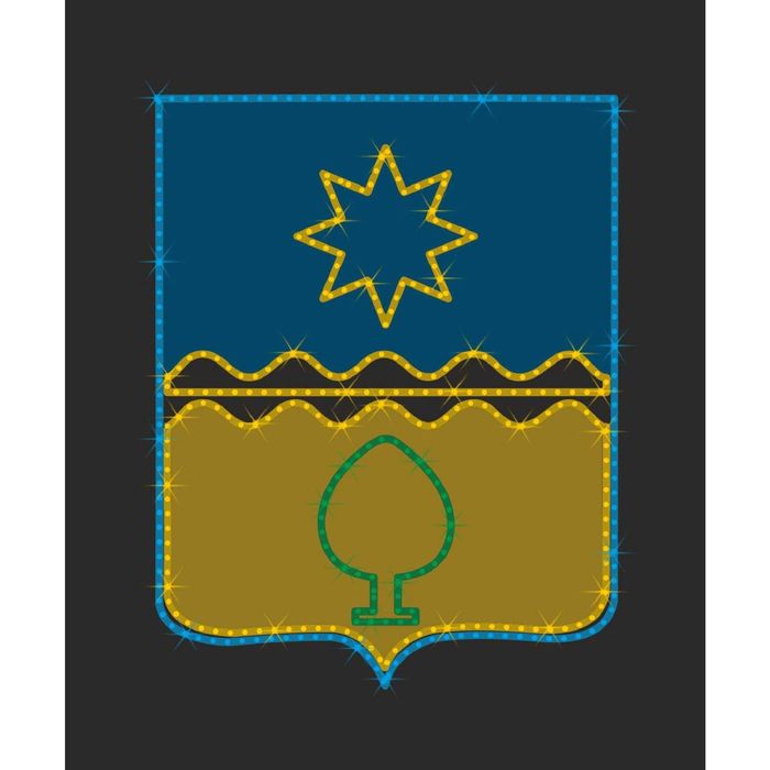 Светодиодное панно "ГЕРБ города ВОЛЖСКИЙ", 1.2 х 0.95 м, 35 Вт, IP44, подложка акрил