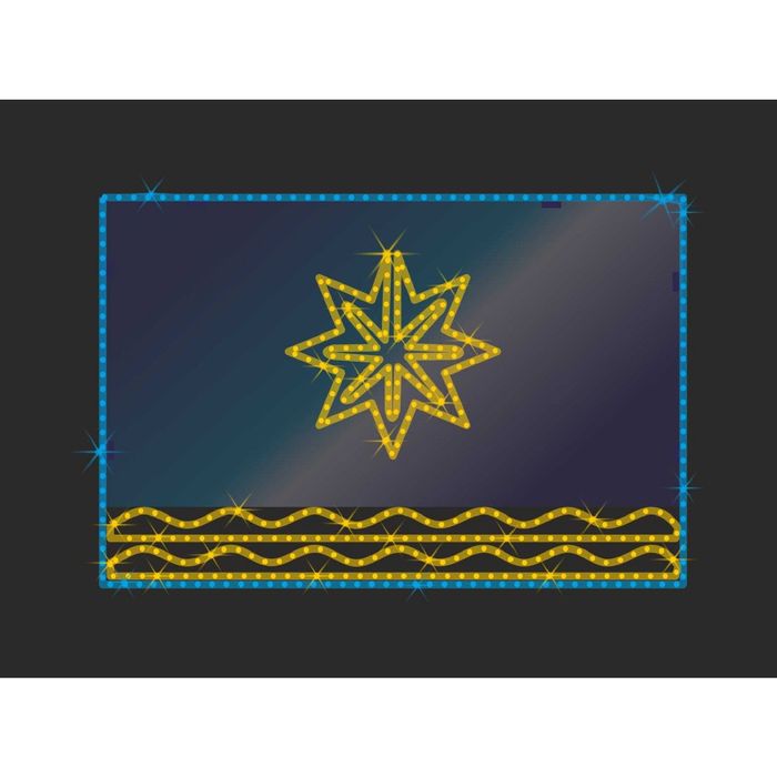 Светодиодное панно "ФЛАГ города ВОЛЖСКИЙ", 0.5 х 0.75 м, 25 Вт, IP44, подложка акрил