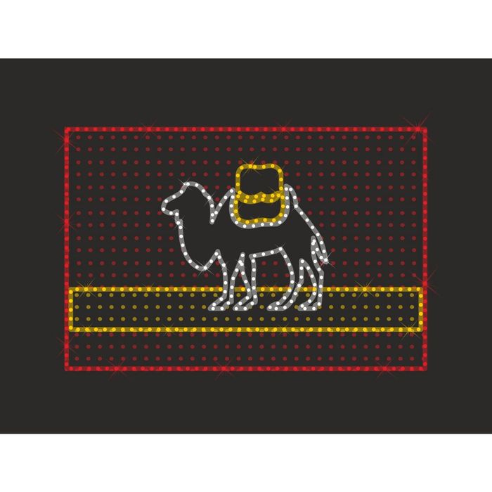 Светодиодное панно "ФЛАГ города ЧЕЛЯБИНСК", 0.7 х 1.05 м, 45 Вт, IP44, подложка акрил, фон гирлянда