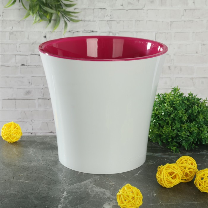 Горшок 2 л "Арте", цвет белый-лиловый