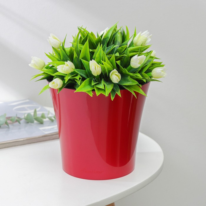 Горшок 2 л "Арте", цвет красный-черный