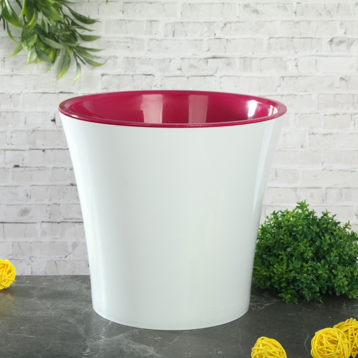 Горшок 3,5 л "Арте", цвет белый-лиловый