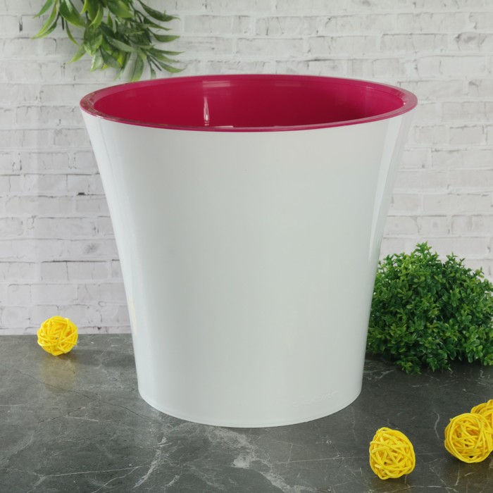 Горшок 5 л "Арте", цвет белый-лиловый