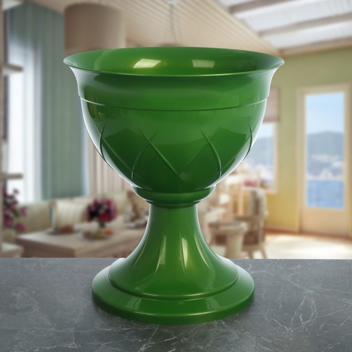 Горшок 14 л "Лилия на ножке" зеленое золото