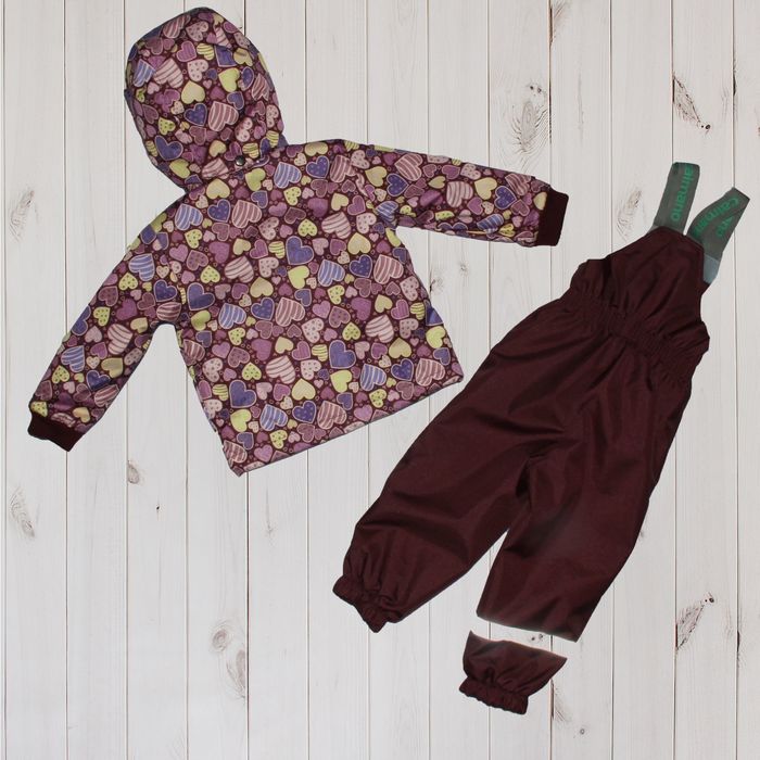 Комплект для девочки "SONNY", рост 98 см, принт бордо CS17-03_М