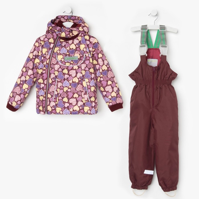 Комплект для девочки "SONNY", рост 98 см, принт бордо CS17-03_М