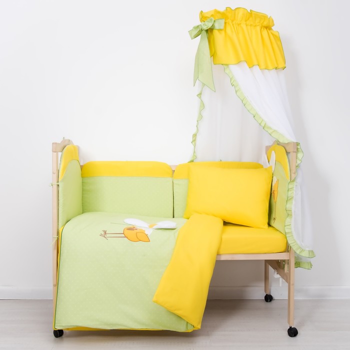 Комплект в кроватку "Цыпленок" (7 предметов), цвет зелёный 30134