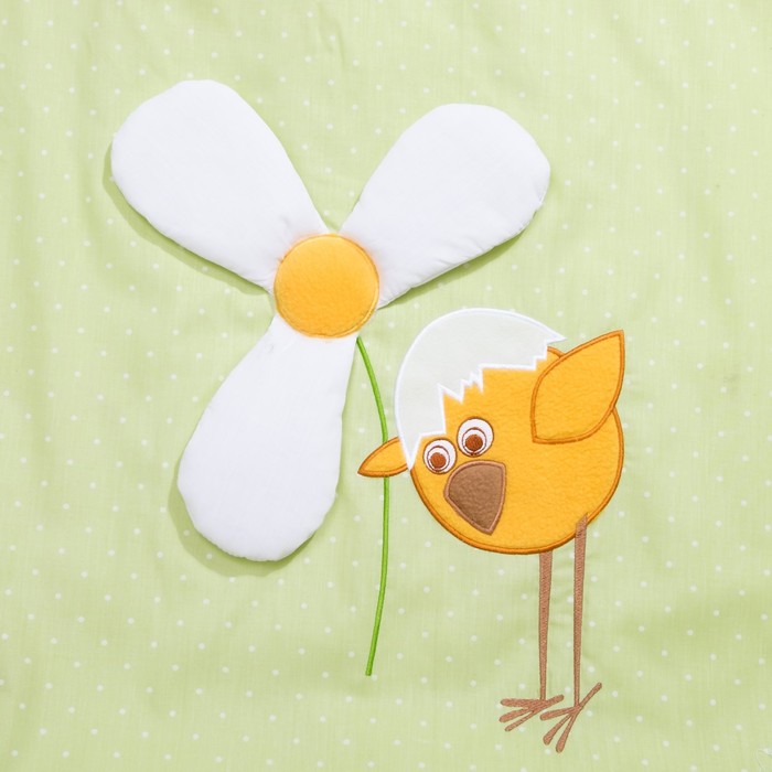 Комплект в кроватку "Цыпленок" (7 предметов), цвет зелёный 30134