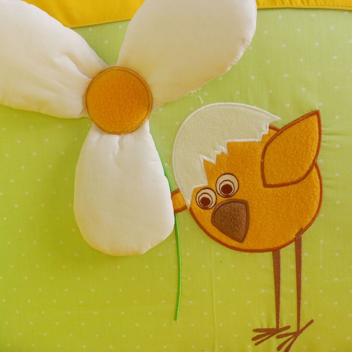 Комплект в кроватку "Цыпленок" (7 предметов), цвет зелёный 30134