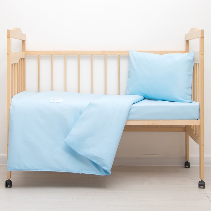 Детское постельное бельё "Мишка", цвет голубой 33312