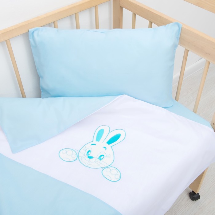 Детское постельное бельё "Зайка", цвет голубой 33382
