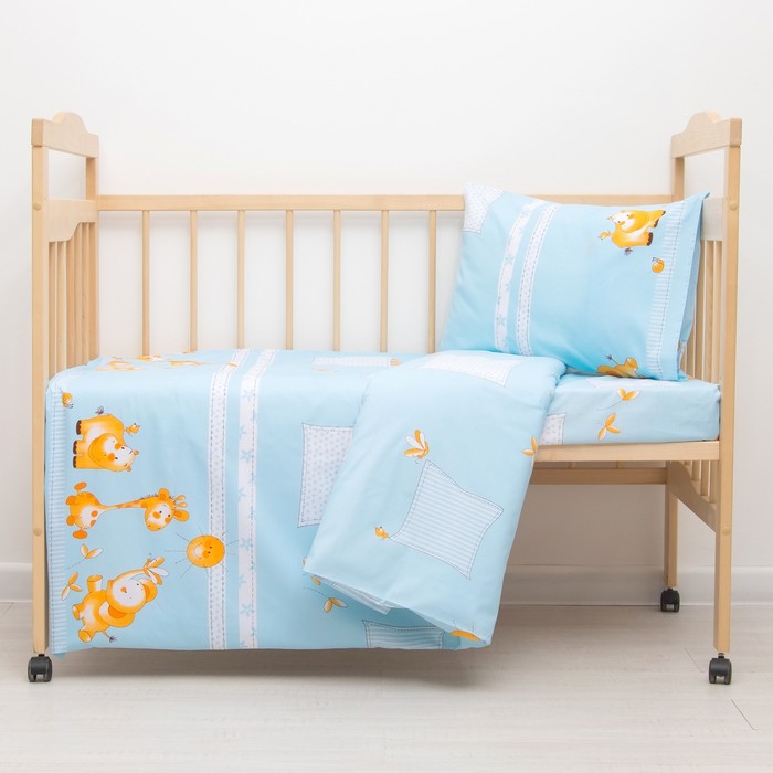 Детское постельное бельё "Друзья", цвет голубой 33352