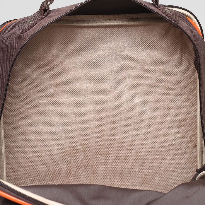 Рюкзак школьный на молнии, 2 отдела, 2 наружных кармана, цвет коричневый