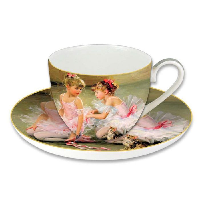 Чашка с блюдцем "Балерины"