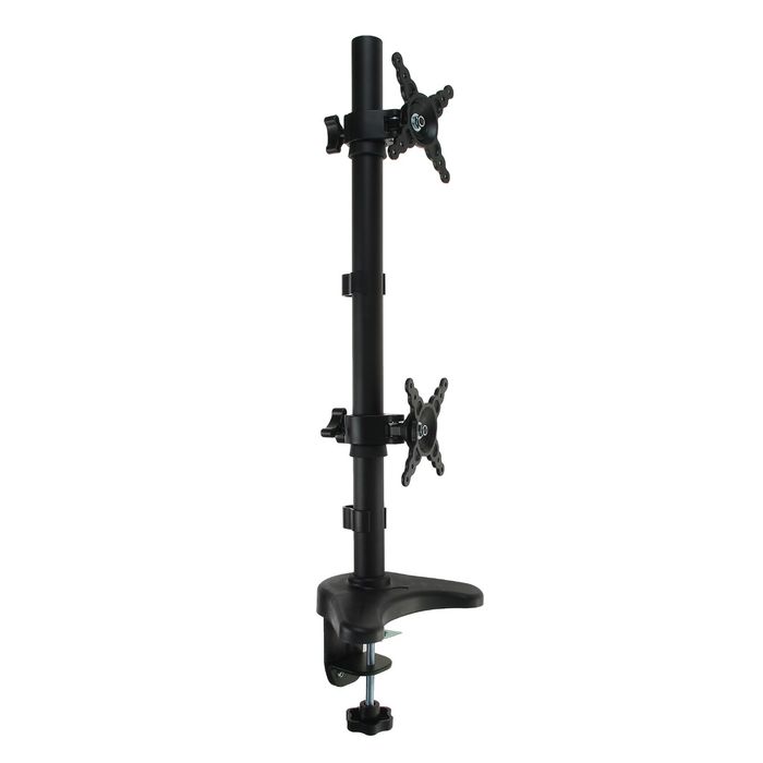 Кронштейн KRON D208E, для двух мониторов, 10-24", поворотный, черный