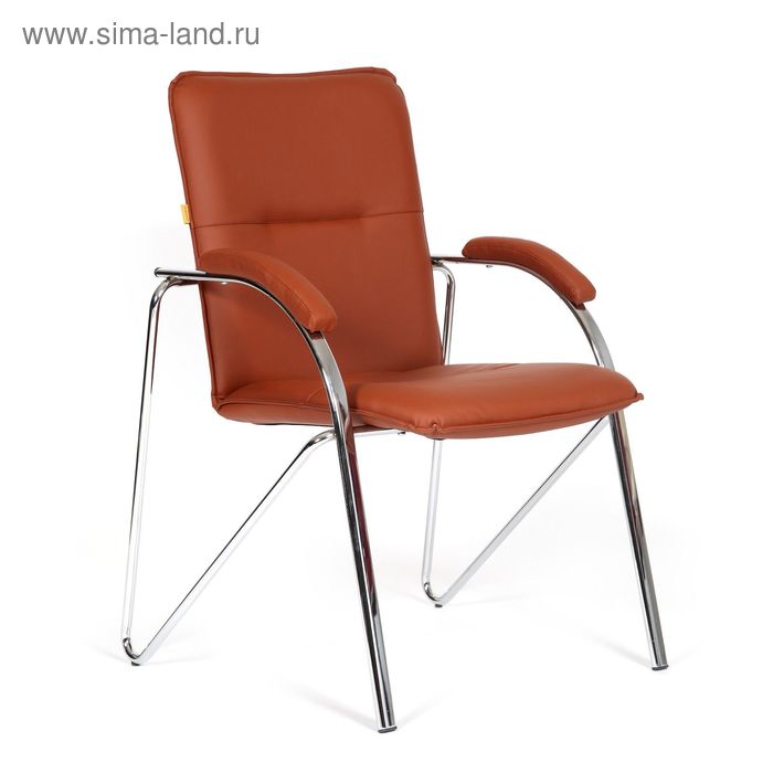 Кресло для посетителей Chairman 850 экокожа Terra 111 коричневый (собр.)