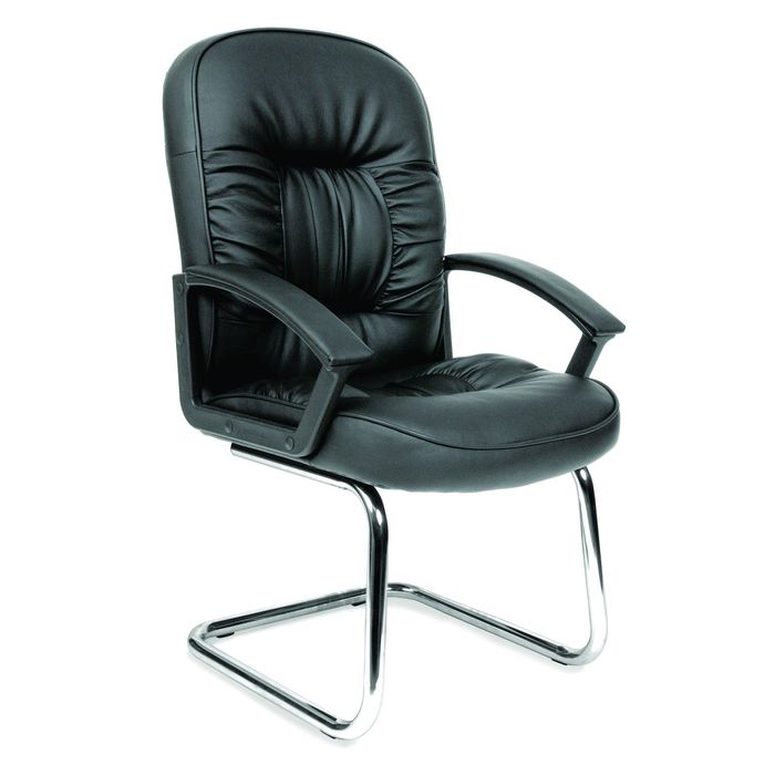 Кресло офисное Chairman 418V натуральная кожа, черное матовое PU2001-11