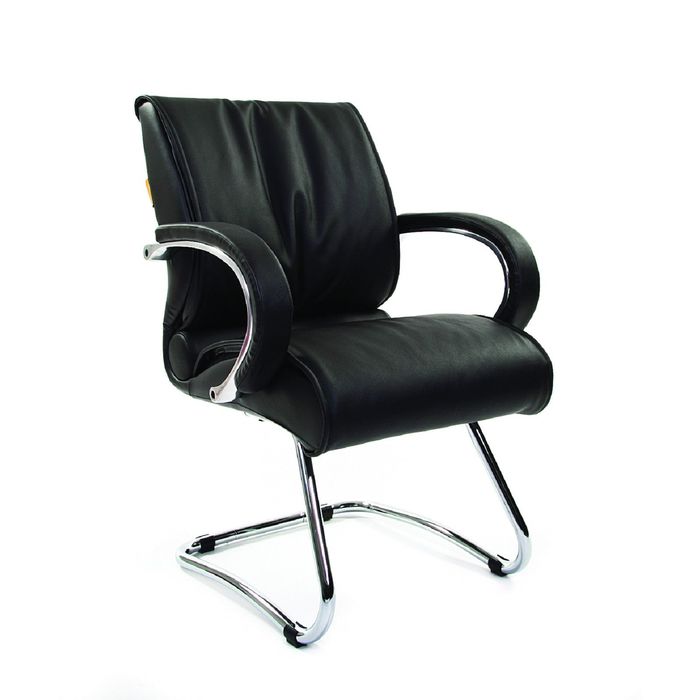 Кресло офисное Chairman 445 натуральная кожа черная
