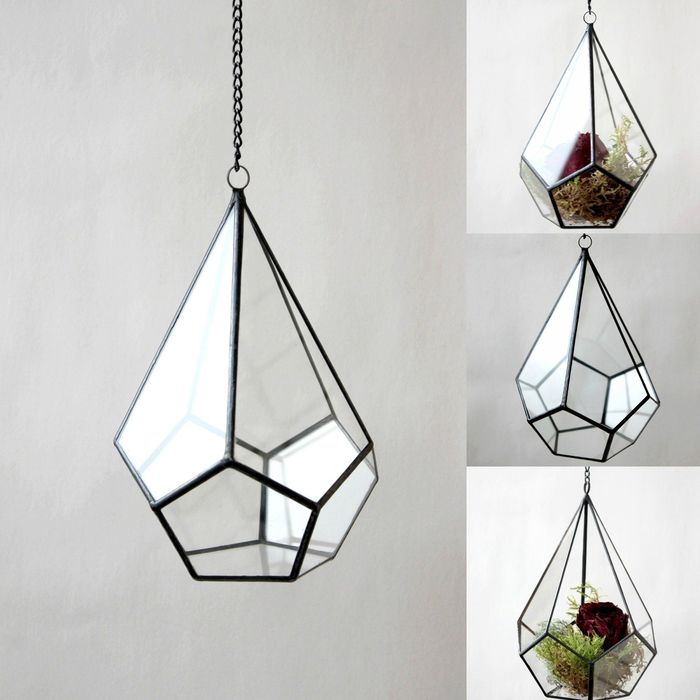 Флорариум "Капля" подвесной, d-17 см, цепь 1 м