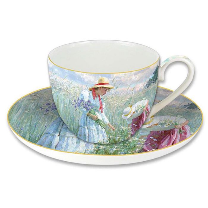 Чашка с блюдцем "Васильки"