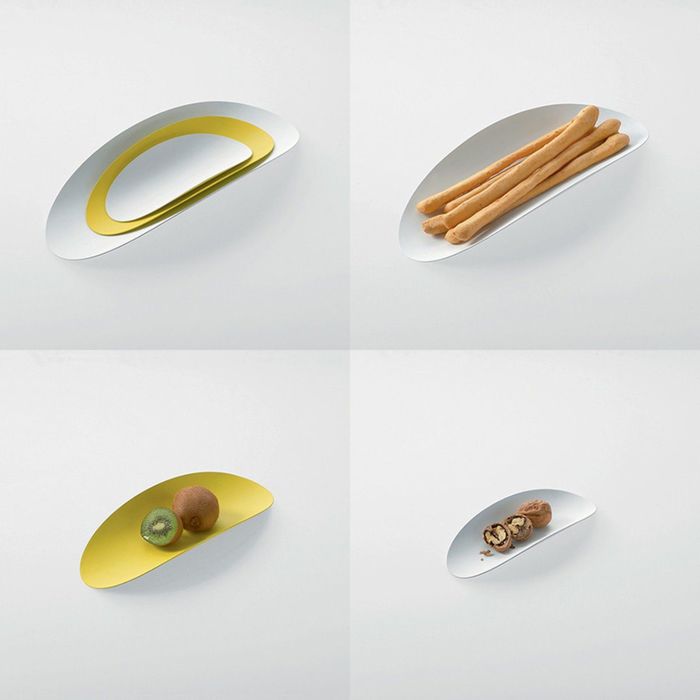 Набор из 3х стальных блюд Ellipse, бирюзовый, жёлтый