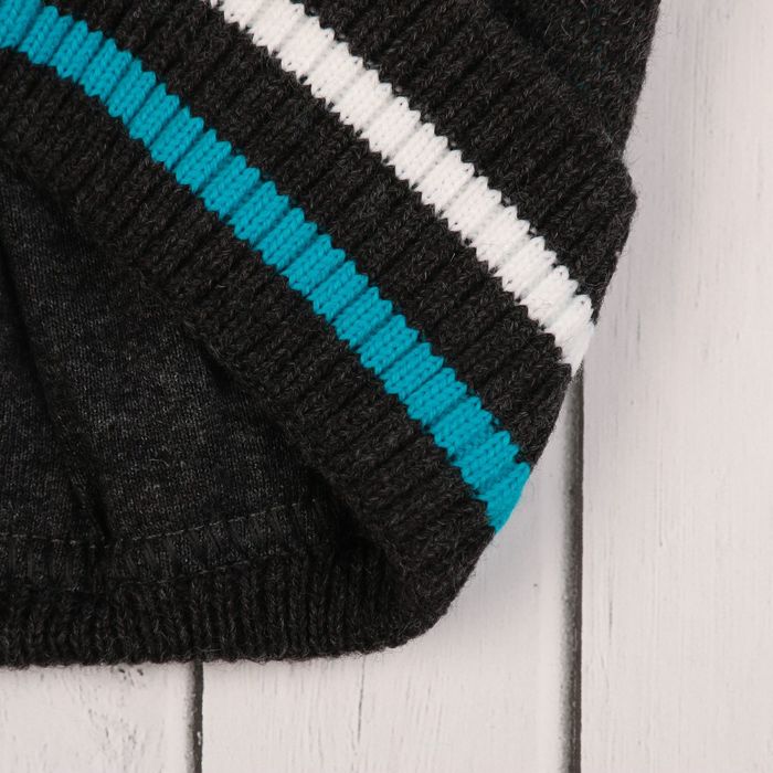 Головной убор детский (шапка) для мальчика, возраст 1-2 года, цвет серый C-794_М