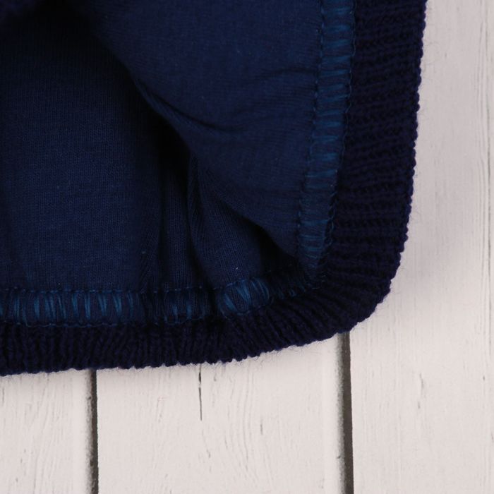 Головной убор детский (шапка) для мальчика, возраст 1-2 года, цвет тёмно-синий C-794_М