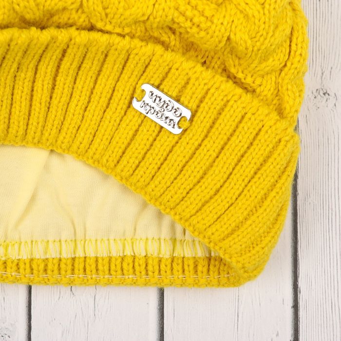 Шапка для девочки, размер 48-50, цвет жёлтый Cd-777_М