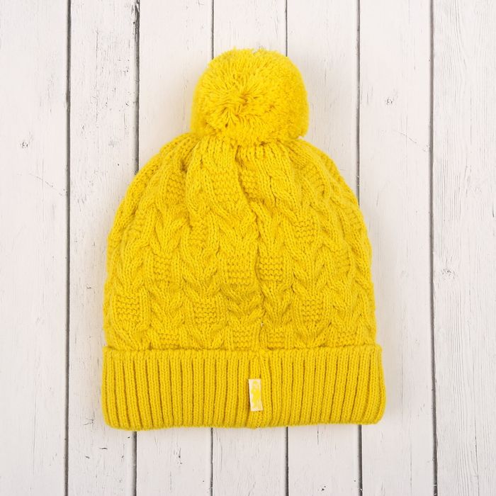 Шапка для девочки, размер 48-50, цвет жёлтый Cd-777_М
