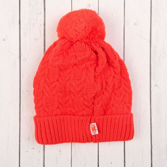 Шапка для девочки, размер 48-50, цвет коралловый Cd-777_М