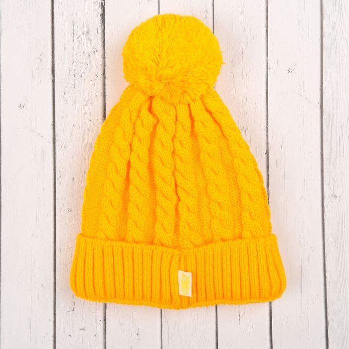 Шапка для девочки, размер 48-50, цвет жёлтый Cd-780_М