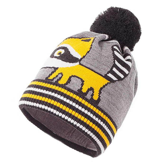 Шапка для мальчика "Енот", размер 48-50, цвет серый Cd-837_М