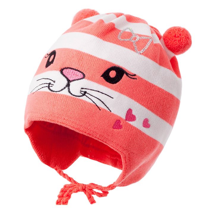 Шапка для девочки, размер 42-44, цвет персиковый Cd-857_М