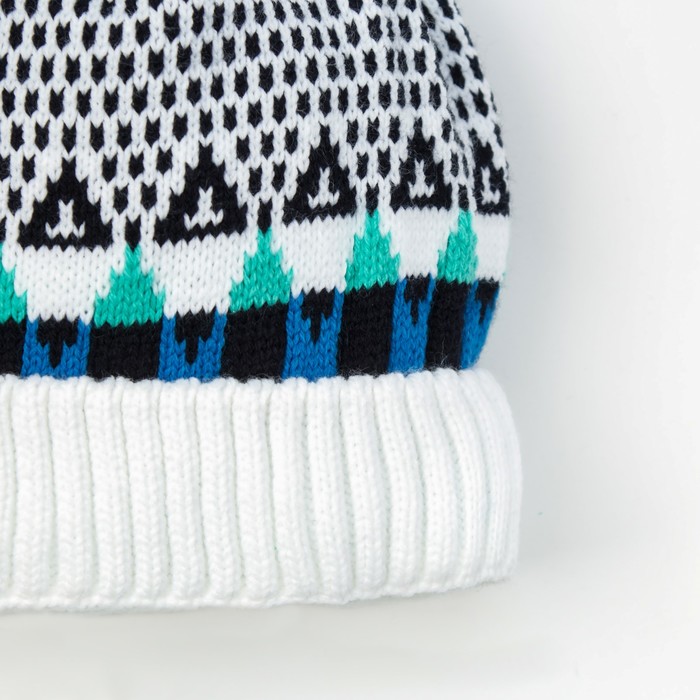 Шапка для мальчика, размер 52-54, цвет белый Cd-869